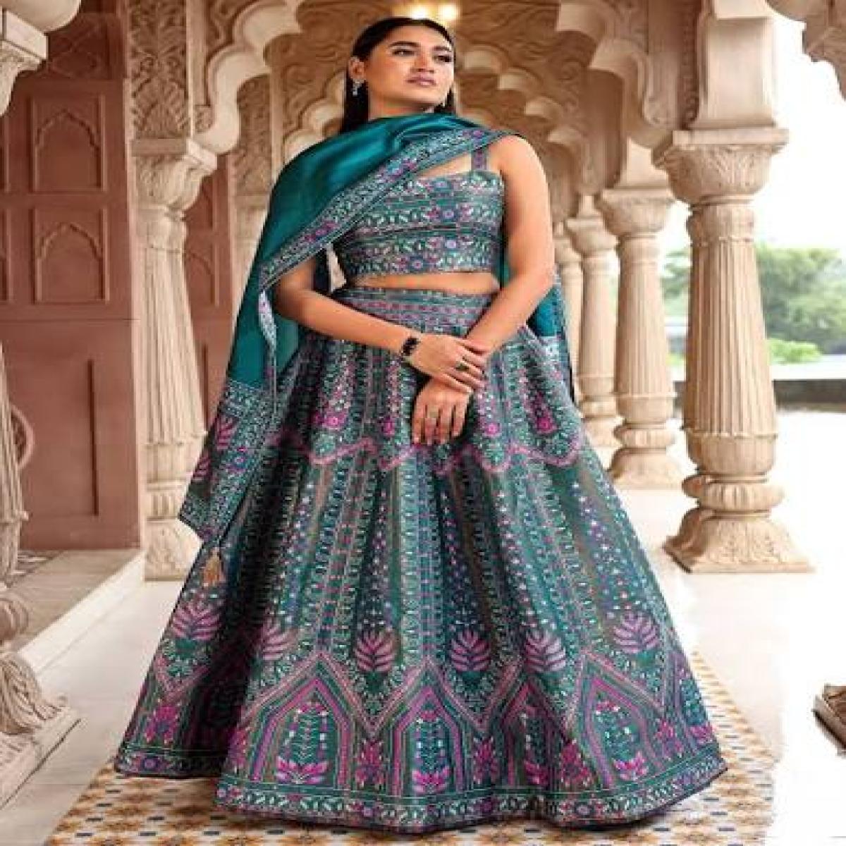 blue lehenga